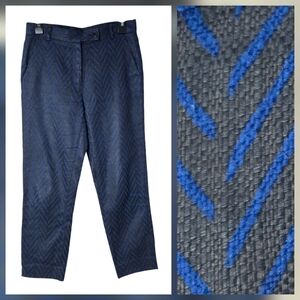 Madewell‎ x Sézane Chevron Jacquard Crop Trouser Pants Blue Black Size 0
